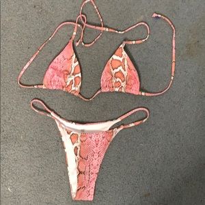 Shein Pink Snake Bikini